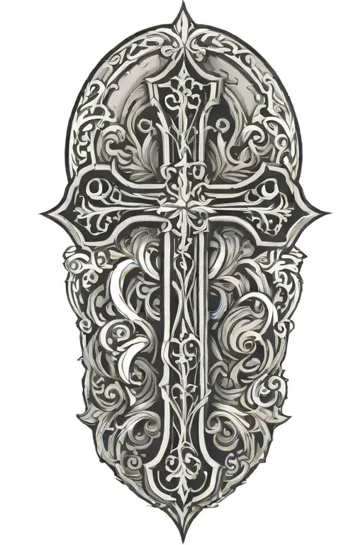 Large Cross Design Black