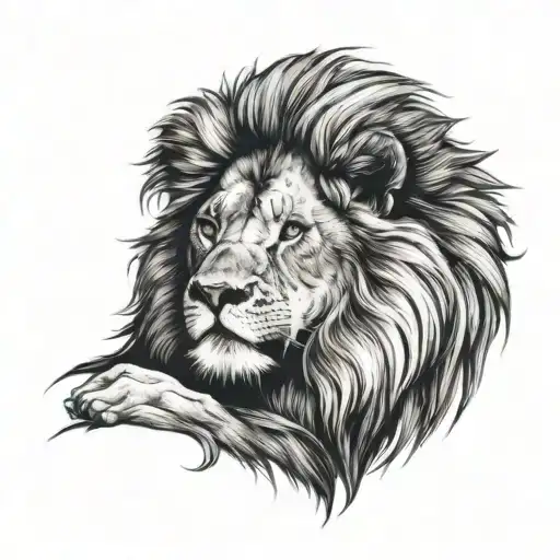 Lion Sitting Sideways