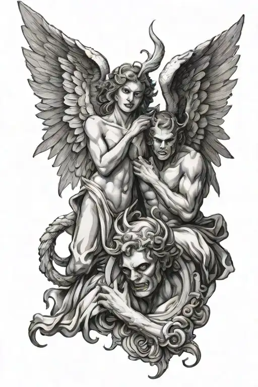 Angel And Devil Good And Evil