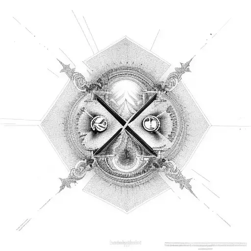 Stairway To Heaven With Religious Symbols Along The Steps