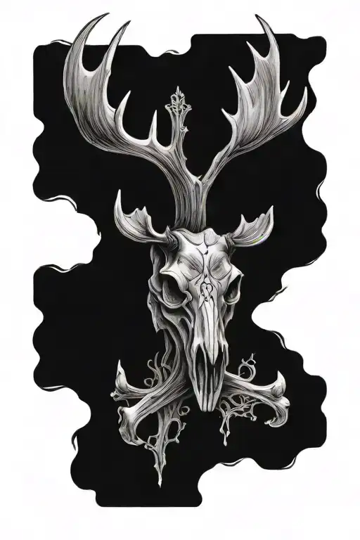 Moose Skull Cross Bones
