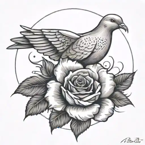 Rose With Dove And 07 08 2008