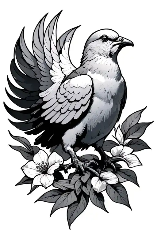 Dove From The Book Of Genesis Chapter 1 With Filler Design