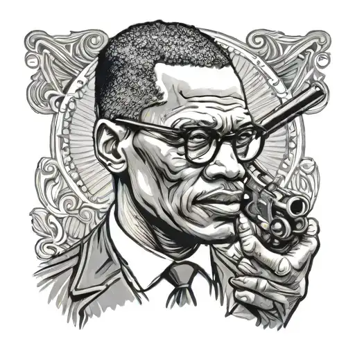 Malcolm X Holding Gun