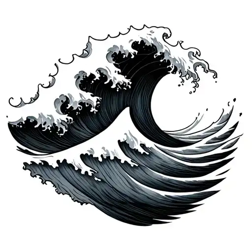 Wave Forming In A Simple Line Drawing