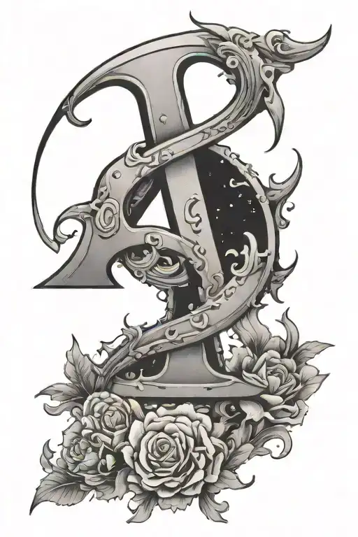 The Letter A With The Gemini Zodiac Sign And Orion's Belt