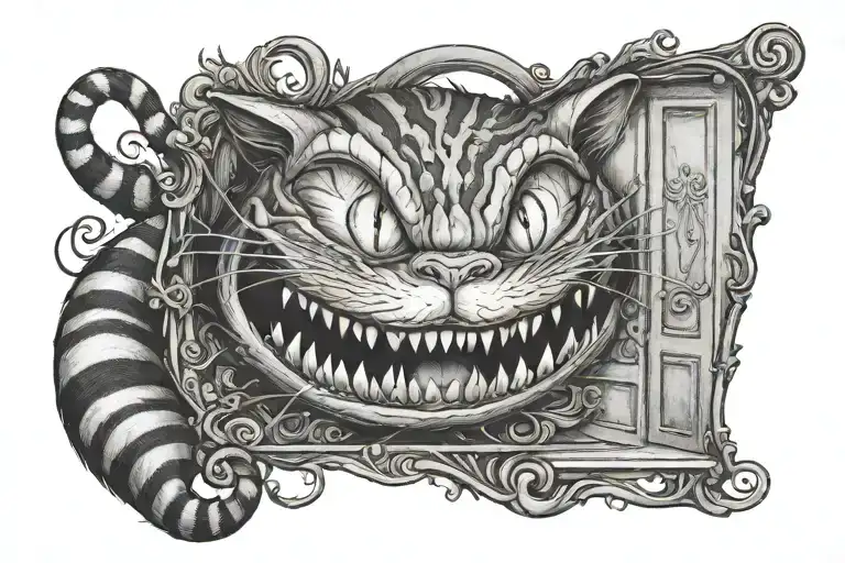 Cheshire Cat And The Small Door From Alice In Wonderland