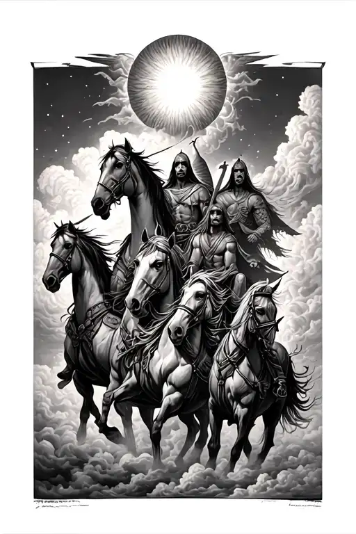 4 Horsemen Of The Apocalypse With Coulds And A Sun