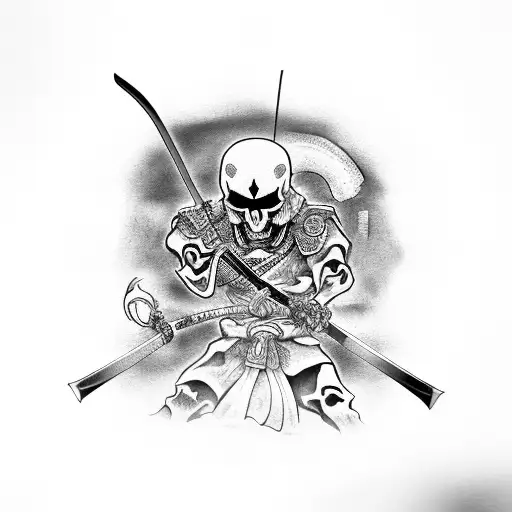 Skeleton Samurai With Katana