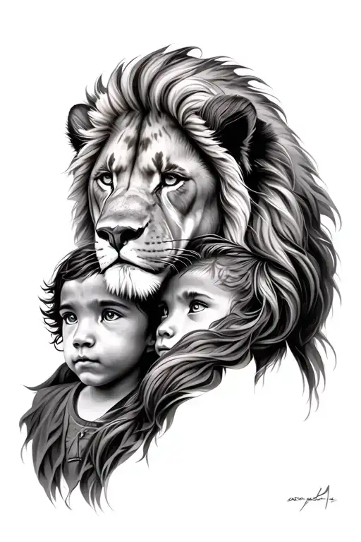 Leone With 2 Children