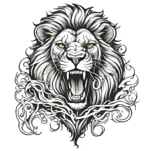 Injured Lion Roaring