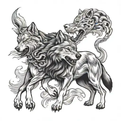 Wolf Fighting With Panthera