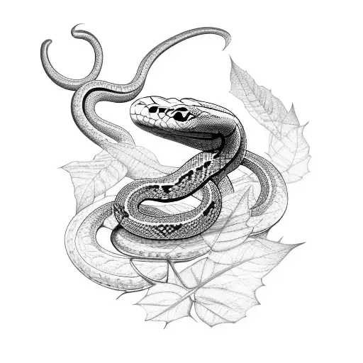 Snake And Mountains And Leaves
