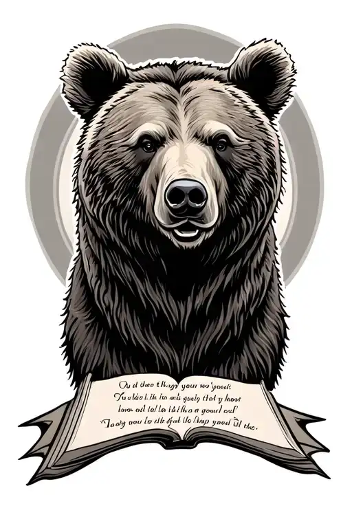 Grizzly Bear Head With A Bible Verse Written