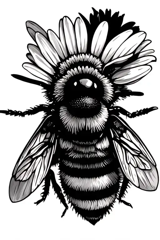 Daisy Flower Bee Hovering