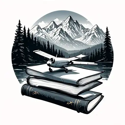Mountains Books And A Small Plane Travel