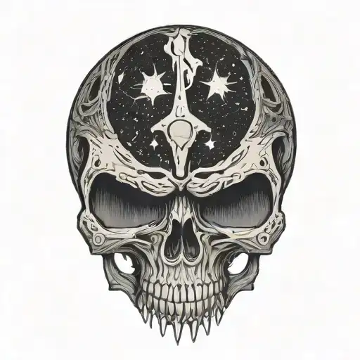 Skull With A Cosmic Galaxy Inside