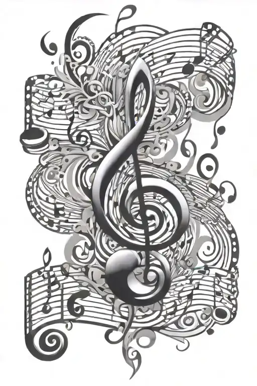 Flowing Music Notes Swirling