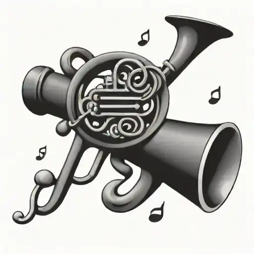 Trumpet And G Cleft Music Notes