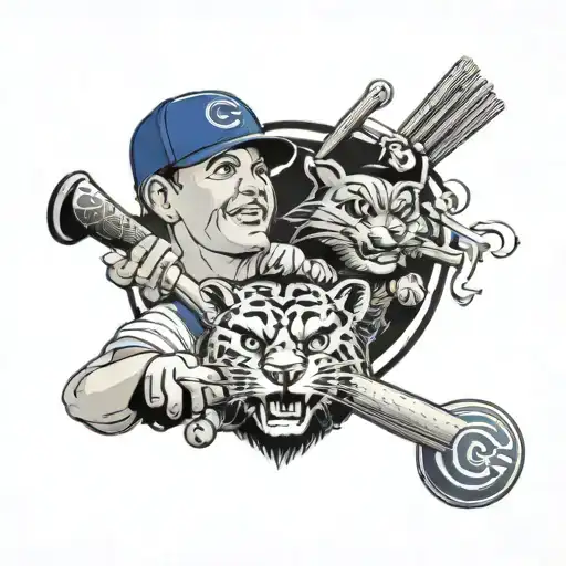 A Portrait Of Your Kids Surrounded By Symbols Of The Chicago Cubs And South Carolina Gamecocks