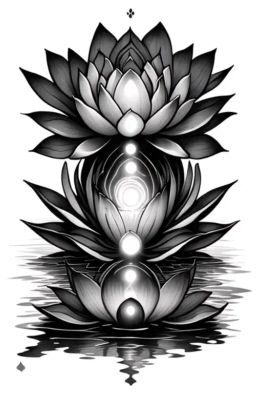 Lotus Flower Going Into The 7 Chakras