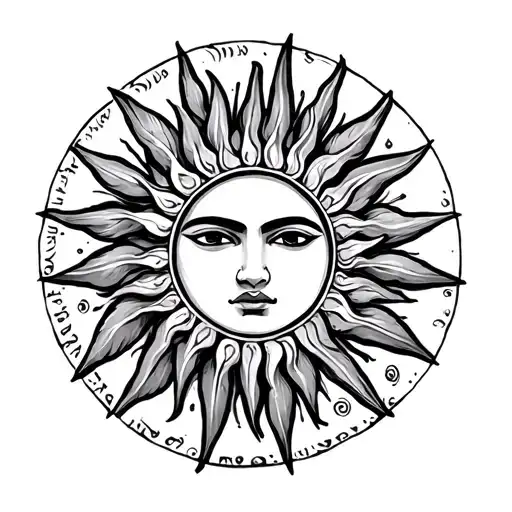 Polynesian Sea Sun With Roman Writing