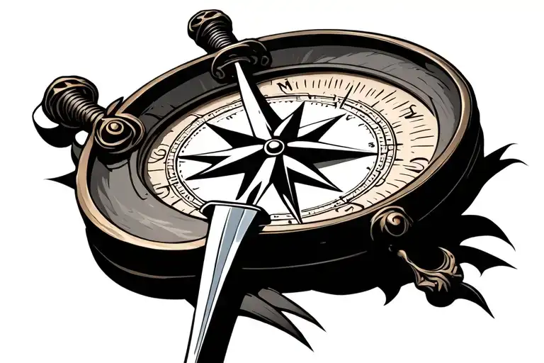 Wind Compass With A Sword