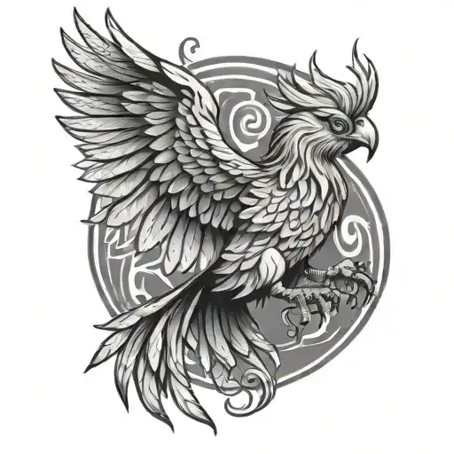 Phoenix Bird With French Mastiff Face And Legs Splayed