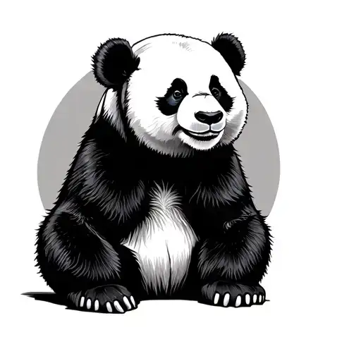 Strong Panda Sitting