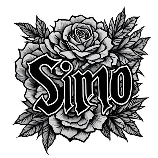 Blank Background With Simo Written In Very Elegant Font