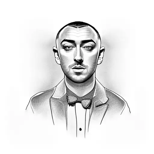 Sam Smith Portrait Tattoo With Lyrics From A Favorite Song Incorporated Into The Design