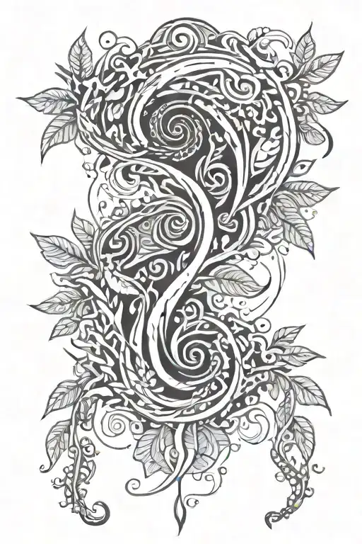 Illustration Of The Ayahuasca Vine Merging With A Cosmic Galaxy Backdrop