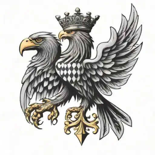 German Eagle With Croatian Chessboard