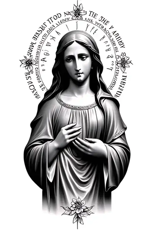 Virgin Mary Bible Verse Intertwined