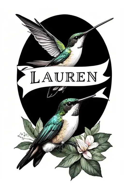Hummingbird Sleeve With The Name Lauren Somewhere