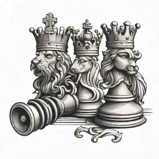 King And Queen Chess Tattoo Design