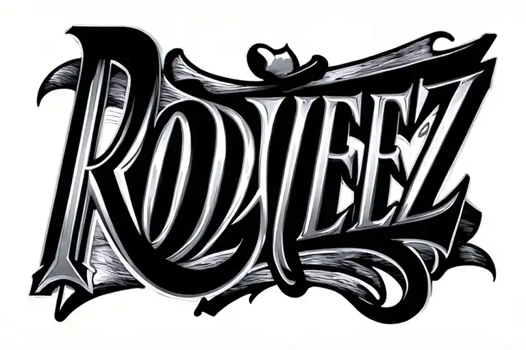 Last Name Tattoo Design Rodriguez No Background Just Letters