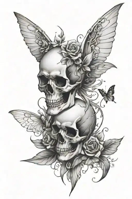 Skull And Fairy Wings