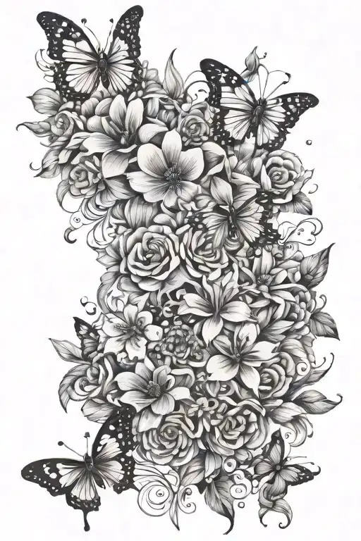 Flowers And Butterflies Coming Out Of A Quote