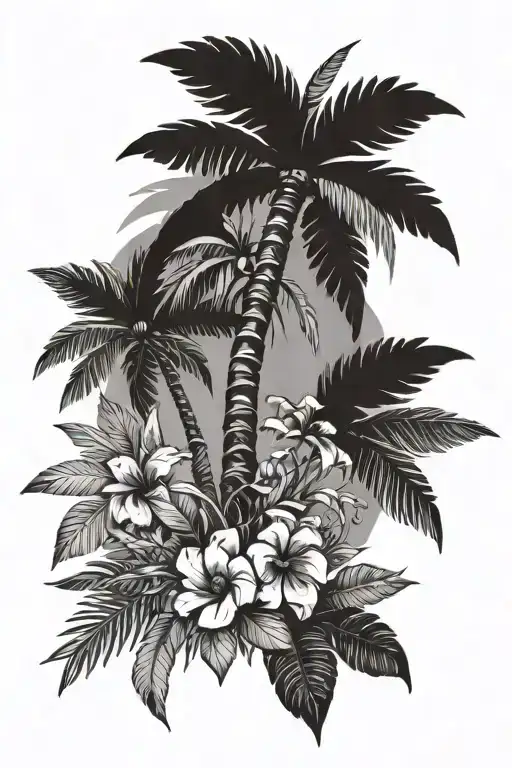 Palm Tree And Floral