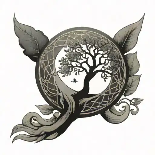 Minimalist Tree Of Life Including The Letters J C And A