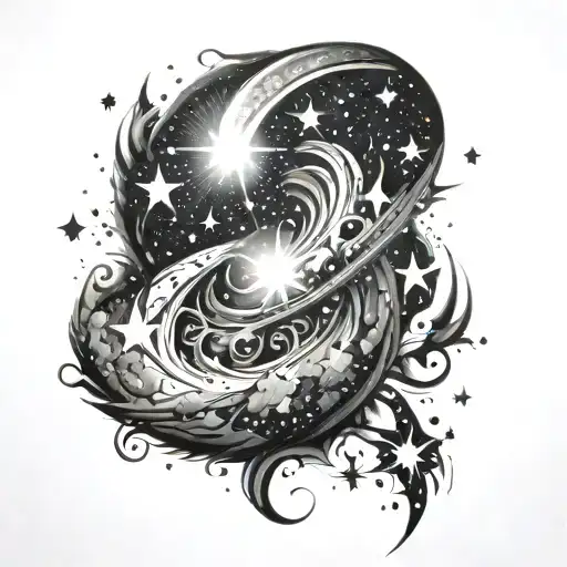 Coverup Tattoo Of Galaxy Filled With Stars