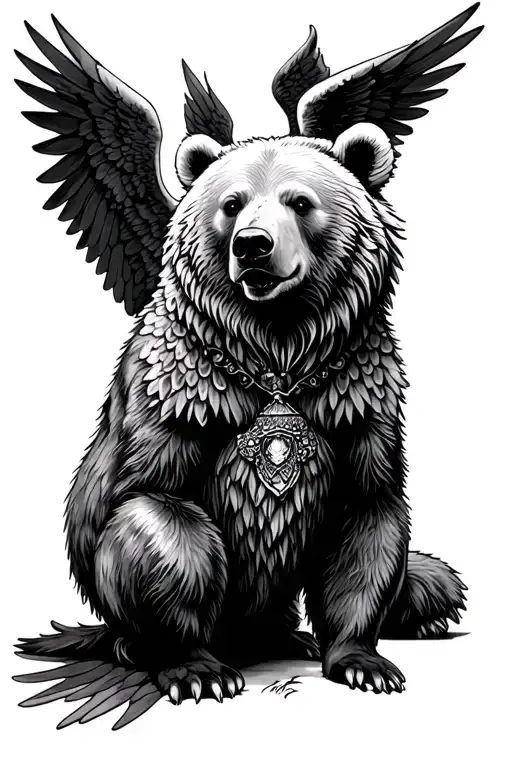 Russia Bear With Angels