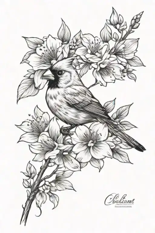 Cardinal And Birth Flower