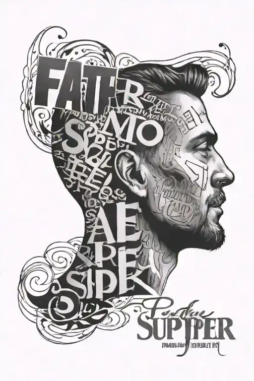 Father Superimposed Over Son Words Written