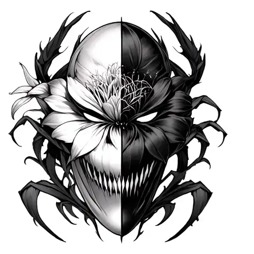 Combine Spider Lilly Flower And Half Of The Ichigo Hollow Mask