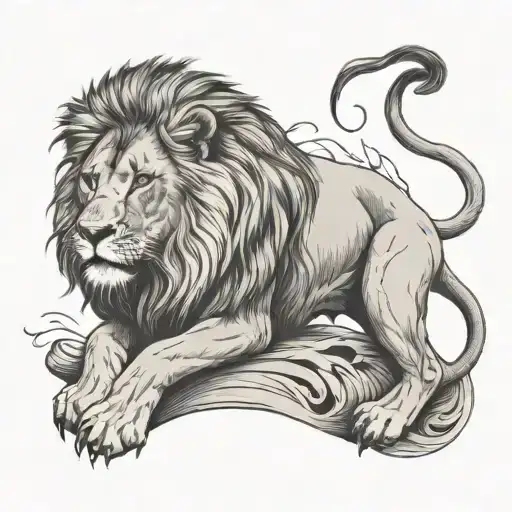 A Whole Lion Sitting Sideways