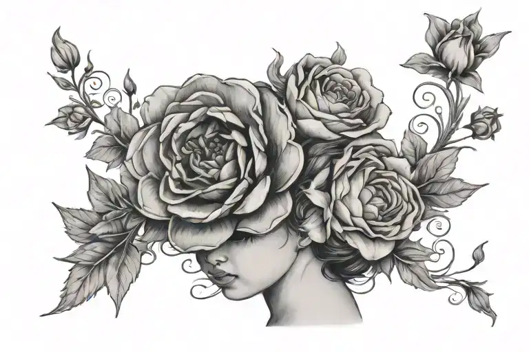 Flowers And Little Girl