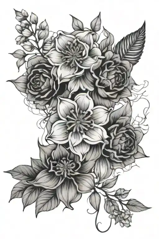 Smokey Floral With X-ray Flowers Wrapping