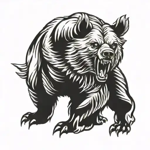 Kodiac Bear Growling Grizzly Bear Wearing Viking